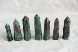 Decorative Figurines 7 Pieces Natural Rare Green Ruby Zoisite Gem Stone Crystal Points Tower Obelisk Polished Healing .