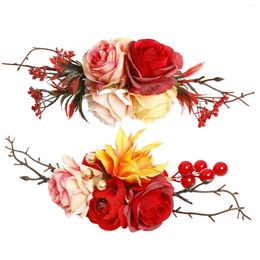 Decorative Flowers Artificial Cake Birthday Wedding Topper Decorations For Ceremony Valentine's Day Engagement