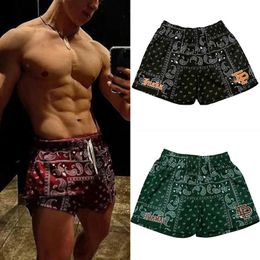 IP Trend Fitness Sports Shorts Mens Cashew Flower Quarter Short Pants Breathable Quick Drying Casual Mesh Basketball Shorts 240409