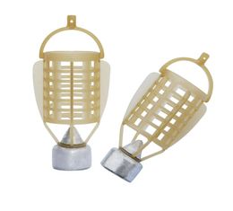 Whole5pcs Fishing Feeder Bait Cage Fishing Lure Holder Basket with Lead Sinker30g40g50g60g80g Fishing Trap Accessories2178243