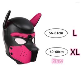 Party Masks XL Code Brand Increase Large Size Puppy Cosplay Padded Rubber Full Head Hood Mask With Ears For Men Women Dog Role Pla4719484