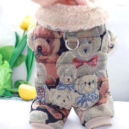 Dog Apparel Cute Overalls Winter Pet Clothes Cotton Poodle Suits Outfits Yorkies Shih Tzu Puppy Small Dogs Costumes Jumpsuit
