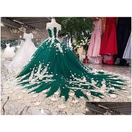 Urban Sexy Dresses Party 2021 High-End Evening Dress Banquet Luxury Green Lace Appliques Beading Ball Gown Custom Formal Dresses1 Drop Dhyhb