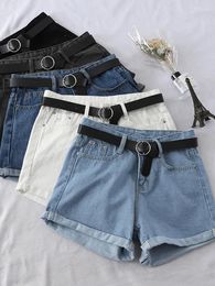Women's Shorts High Waist Button Jeans 2024 Chic Fashion Streetwear Zipper Womens Wide Leg Waisted