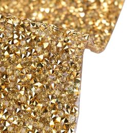 DIY Applique In Roll Glass Rhinestone Trim fix Strass Beaded Crystal Mesh4245585