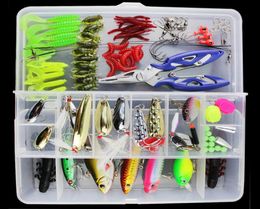 Almighty Fishing Lure Kit Complete Set With Hard Lures Soft Bait Accessories Case Minnow Crank Pencil Popper Pliers 101 Pieces6788058