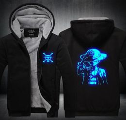 Men039s Hoodies Sweatshirts Anime One Piece Luffy Edward Luminous Zipper Sweatshirt Sportswear Hoodie Hooded Unisex Tracksuit8185850