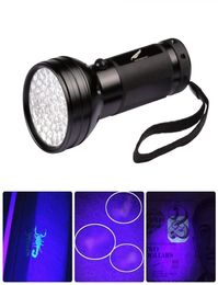 UV Led Flashlight 51 Leds 395nm Violet Torch Light Lamp Blacklight Detector for Dog Urine Pet Stains and Bed Bug Flashlight CCA1144505245