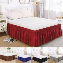 1PC Elastic Bed Ruffles Skirt Soft Comfortable Wrap Around Fade Resistant CoverBed Protector Colchas Para Cama King 240415
