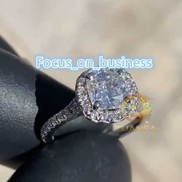 14k White Gold Halo Moissanite Rings Women Engagement Hip hop ring GRA Certificate Luxury Moissanite Diamond Wedding Ring