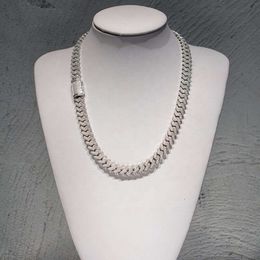 Hot Sale 925 Silver Moissanite Cuban Chain Moissanite Diamond Hip Hop Necklace