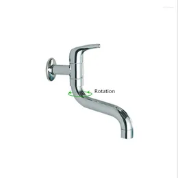 Bathroom Sink Faucets G1/2 Brass Mop Pool Lengthen The Rotating Faucet To Reduce Water Outlet Height Splash-proof Creative Tap