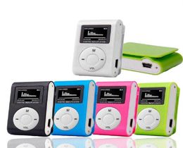 Mp3 Player Mini USB Metal Clip Portable Audio LCD Screen FM Radio Support Micro SD TF Card Lettore With Earphone Data Cable574P6036778116