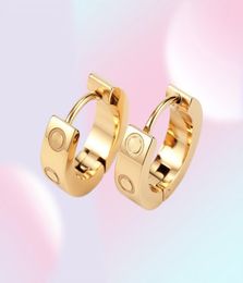 Silver Earrings for men women fashion designer jewelry huggie simple pop classic love friendship stainless steel jewellery Valenti1728039