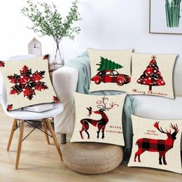 Pillow Cover Soft Christmas Pillowcase Elk Throw Case Supplies