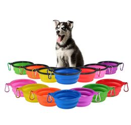 Feeders Dog Bowl Cat Water Dish Feeder TPE Pet Foldable Feeding Bowl Travel Collapsible Pet Feed Tools 14 Colours