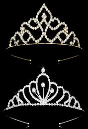 New Fashion Crystal Barrettes Bridal Kid Girls Tiaras and Crowns Rhinestones Headbands for Women Bride Wedding Hair Accessories2706094