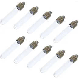 Vases 10pcs Wish Tube Bottle Name On Rice Glass Vial DIY Craft Screw Cap Pendant Long Clear Bottles Charm For Home