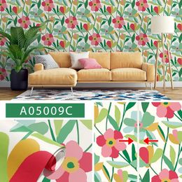 Wallpapers Modern Minimalist Fresh Flower Wallpaper Chic Peel And Stick PVC Background Mural Floral Waterproof Room Decor 17.7" 118"