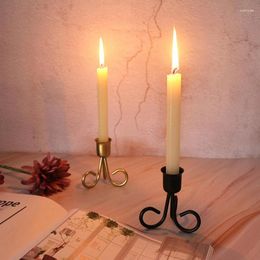Candle Holders Retro Metal Candlestick Holder Wedding Party Vintage Style Desktop Adornment Home Table Decoration