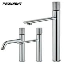 Bathroom Sink Faucets Chrome Basin Faucet Mixer And Cold Cooper Water Vessel Tap Single Handle Deck Mounted FR616