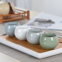 Cups Saucers Ruyao Tea Set Cup Ceramic Teacup Master Single Ru-Porcelain Gracked Glaze