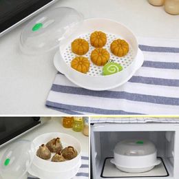 Double Boilers Microwave Oven Special Steamer Steamed Bun Dumpling Rice Container Cooker Steaming Grid Kitchen Cooking Accessories