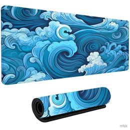Mouse Pads Wrist Rests Great Wave Art Large Blue Mouse Pad 900x400 Natural Rubber PC Computer Gaming Mousepad Desk Mat Locking Edge for CS GO LOL