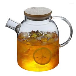 Teaware Sets 1L Glass Teapot Heat-Resistant Flower Tea Pot Kettle Large Clear Fruit Juice Container Ceramic Household Drinkware