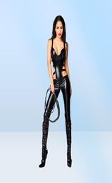 Sexy Women PVC Catsuit Faux Leather Lingerie Bodysuit Wetlook Jumpsuit Clubwear T785858459