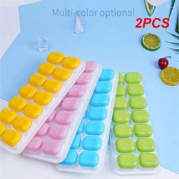 Baking Moulds 2PCS Trays 14 Grids Silicone Moulds With Removable Lid Easy-Release Stackable Tray For Cocktail