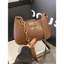 Waist Bags Foufurieux Fashion Women Crocodile Pattern Chain Shoulder Handbags Luxury Chic Underarm Blue Green Armpit