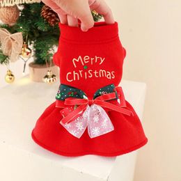 Dog Apparel Cat Xmas Dress Hoodie With Bows Design Pet Puppy Coat Jacket Autumn/Winter Clothing