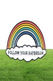Pins Brooches Jewellery Cartoon Rainbow And Clouds Enamel For Women Men Kid Collection Fashion Metal Lapel Badge Brooch Pins Gifts 1531905