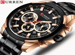 CURREN Classic Black Chronograph Men039s Watch Sports Quartz Date Clock Male Watch Stainless Steel Wristwatch Relogio Masculino3222323