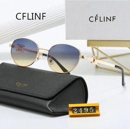 Celins brand sunglasses CEL 40069U designer brand mens and womens Arc oval frame sunglasses leopard print lenses retro small round frame 2024