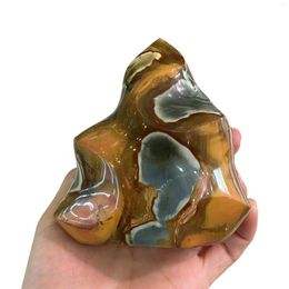 Decorative Figurines Natural Ocean Jasper Torch Accompanying Mineral Collection Home Decor Gift
