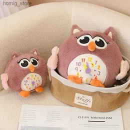 Plush Dolls Kawaii Cartoon Stuffed Clock Owl Bird Plush Toy Baby Bedroom Cushion Stuffed Animal Dolls Soft Pillow Birthday Gift For Kid Girl Y240415