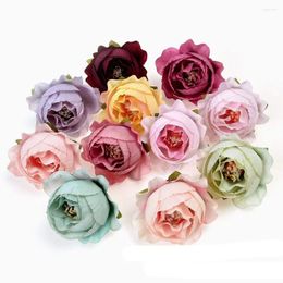 Decorative Flowers 15pcs Mini Rose Artificial Heads For Home Decor Garden Wedding Decoration Fake DIY Craft Accessories