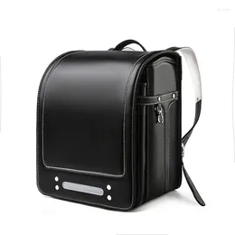 Backpack Japanese Luxury PU Primary School Bags Fashion Children Shoulders Spine Protection Waterproof Large Capacity Schoolbag