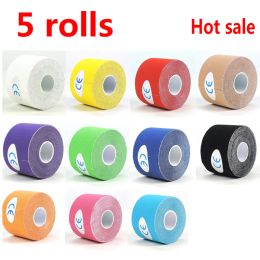 Safety 5 roll Kinesiology Sports Tape Athletic Strapping Gym Tennis Fitness Running Bandage Knee Muscle Pain Relief Knee Pads Care