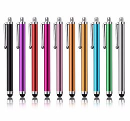 High Quality Long Capacitive Screen Metal Stylus Touch Pen With Clip Silicone tip stylu4639968