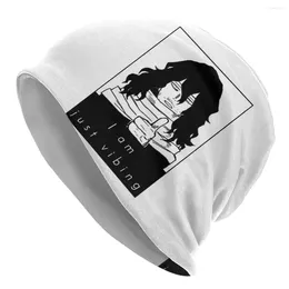 Berets Aizawa I Am. Just Vibing Warm Knitted Cap Fashion Bonnet Hat Autumn Winter Outdoor Beanies Hats For Unisex Adult