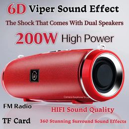 Caixa De Som - Portable Wireless Speaker Bluetooth 200W High Power Outdoor Audio 3D Stereo Surround TWS FM Voice RHDE Promotion 240415