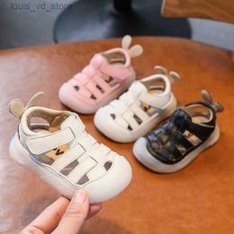 Sandals Baby Girls Boys Sandals Summer Infant Toddler Shoes Genuine Leather Soft-soled School Kids Casual Shoes Children Beach Sandals T240415