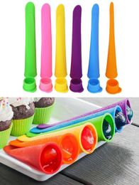 Silicone Ice Pop Mould Popsicles Mould with Lid DIY Ice Cream Makers Push Up Ice Cream Colourful Jelly DIY kid Popsicle Tools KKA6894538497