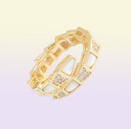 High-grade 18k gold plated micro-set zircon shell ring Jewellery Korean personality trend women niche design bone open ring4780516