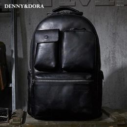 Backpack Luxury Men's Cow Leather - Bag In Military Style