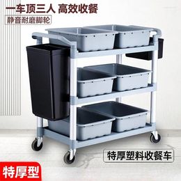 Kitchen Storage Thickened Plastic Silent Car Tableware Recycling Dining Trolley Restaurant Delivery Truck Commercial Multi-functional