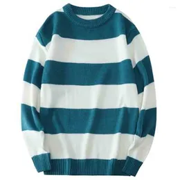 Men's Sweaters Winter Plus Size Thickened Sweater 120KG 8XL 7XL 6XL 5XL Fashion Striped Loose All-match Round Neck
